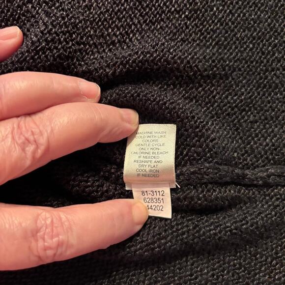 J Jill Sweater Cardigan Midi Black 55% Linen Women's Size M Boho - Picture 5 of 8